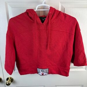 Love Moschino Short Sleeve Hoodie Red